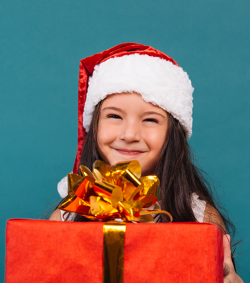 girl with christmas present