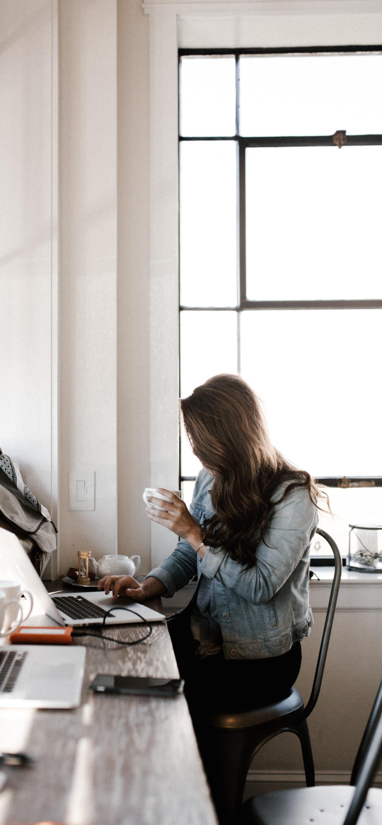woman working on laptop