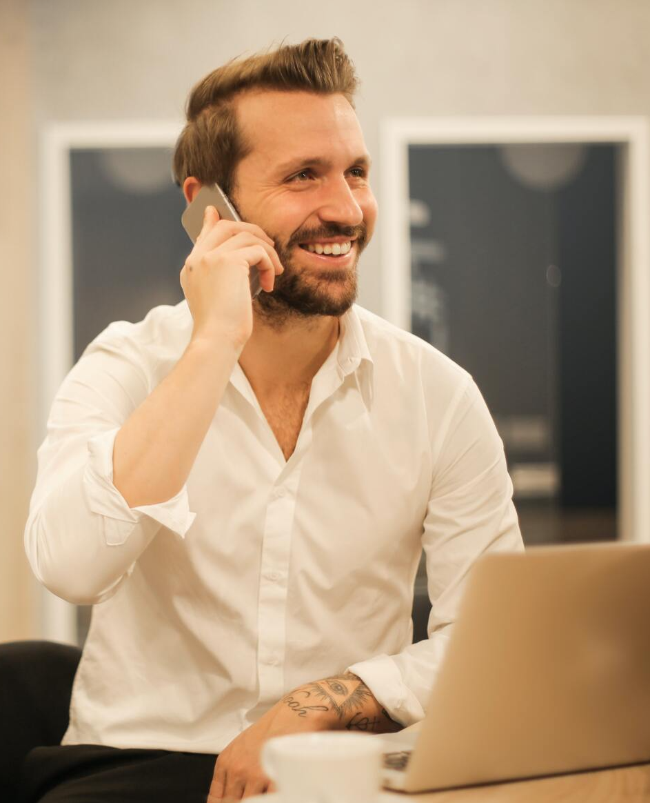 man on phone