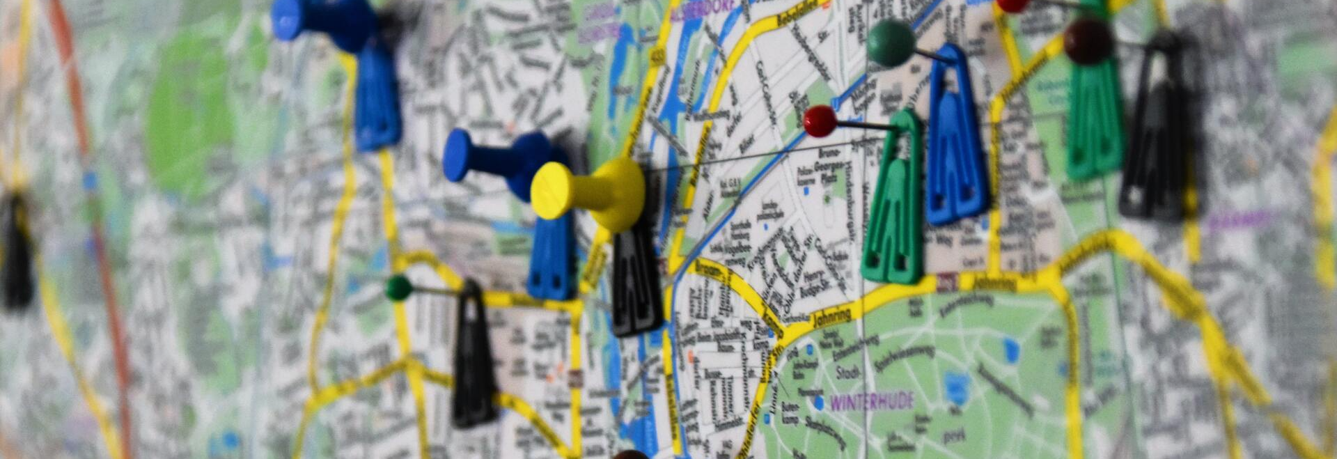 pins on a map