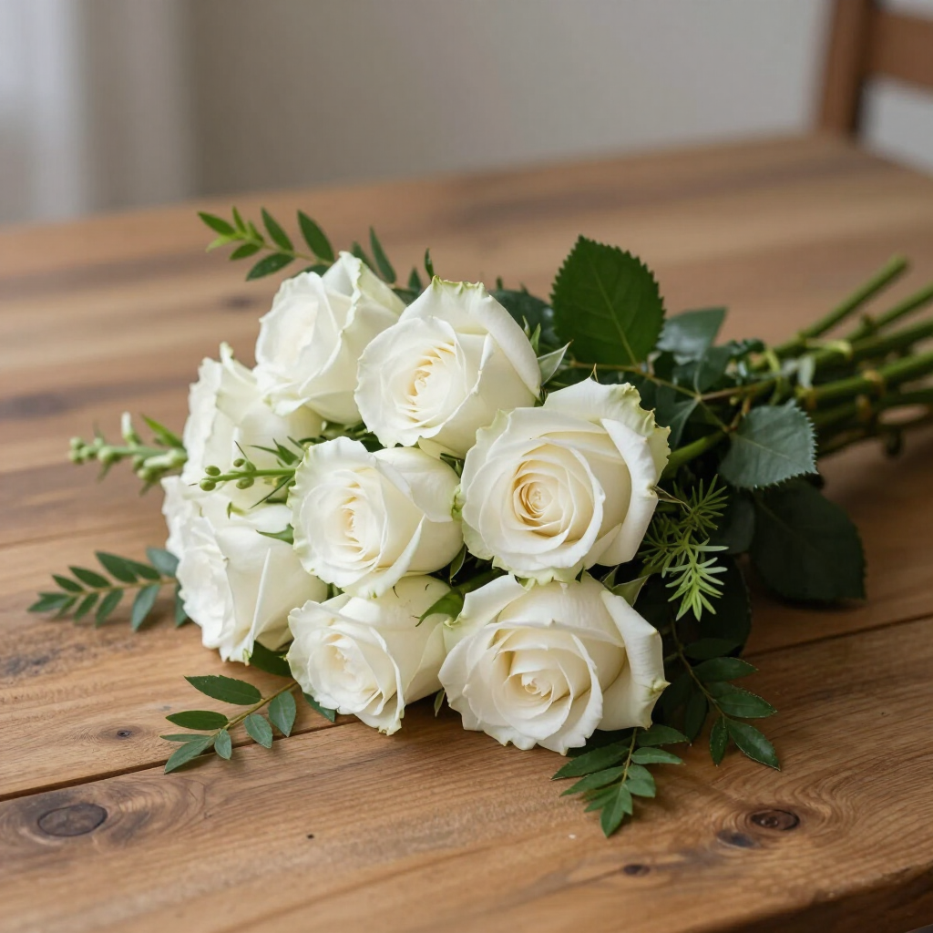 Ramo de rosas blancas