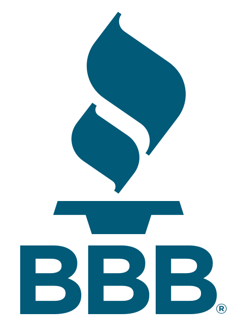 BBB logo with a stylized torch in teal. The letters 