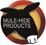 Logo for Mule Hide Products: black bird silhouette over a gradient background with text 