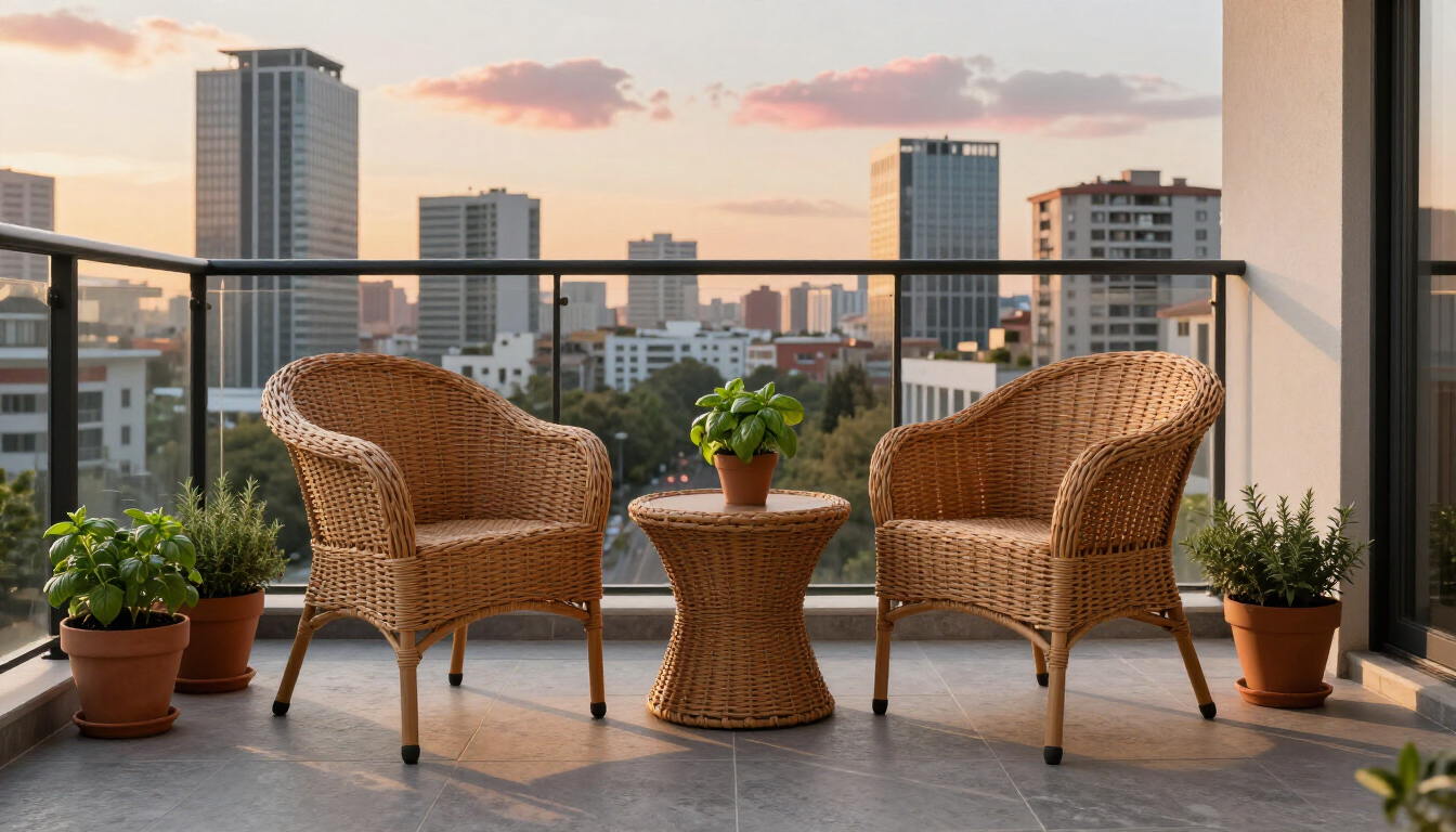 Staged balcony area