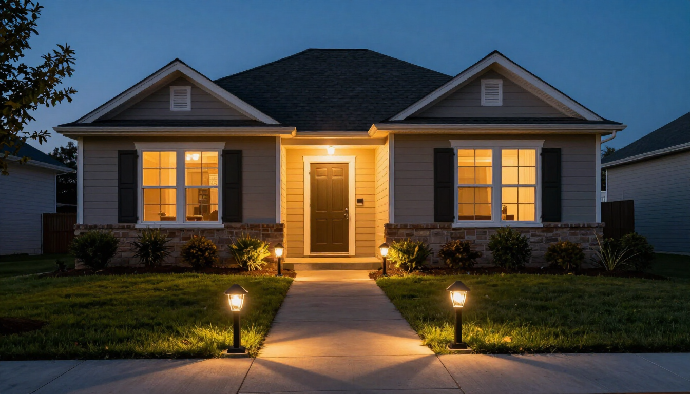 Suburban Home at Dusk