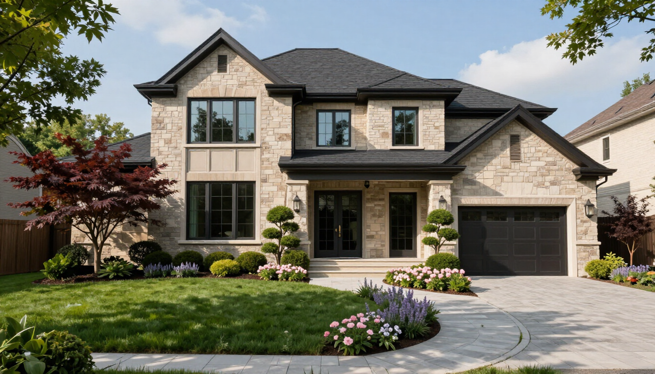 A beautiful suburban home in the Chicago West Suburbs showing high-value exterior features.