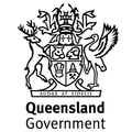 Queensland Government black-and-white crest and wordmark on white background