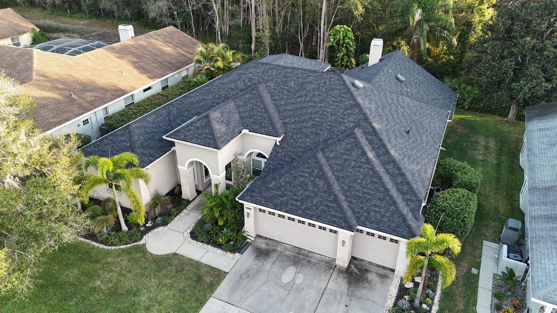 Roofing company Tampa FL: Red Truck Roofing roof replacement project in Tampa Bay