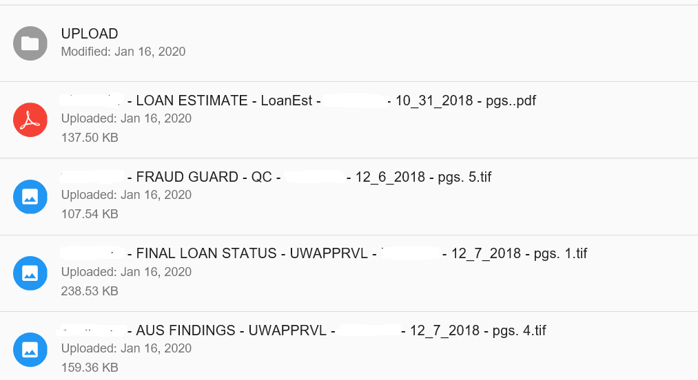 a screenshot of a file that says ' loan estimate ' on it