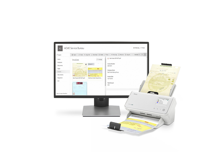a computer monitor with a screen that says acme service bureau
