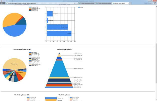 a screenshot of a computer screen showing a pie chart and a pyramid chart .
