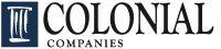 the logo for colonial companies is shown on a white background .