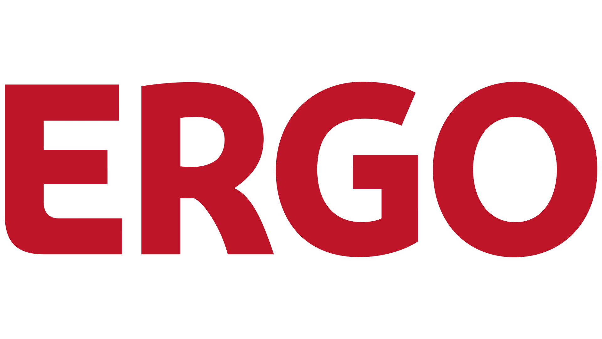 Red ERGO logo text on a white background