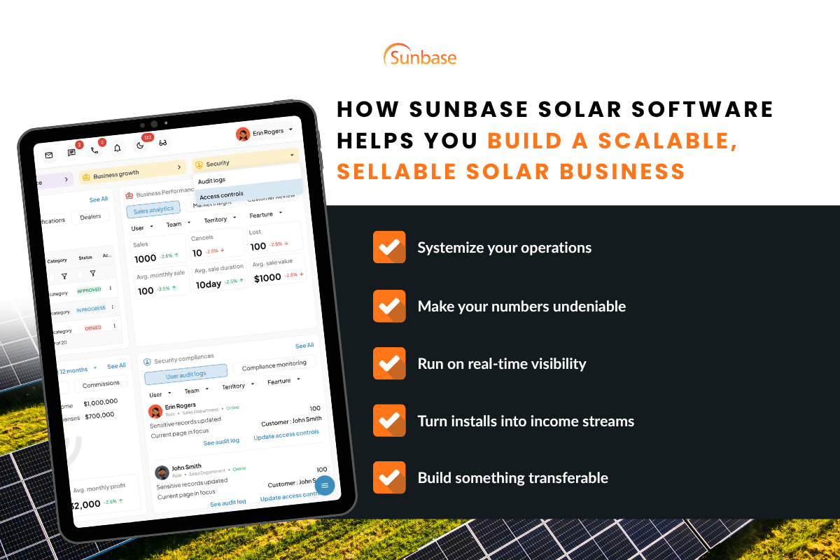 How Sunbase Solar Software Helps You Build a Business Worth Buying