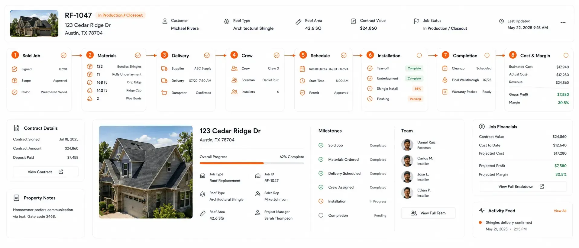 Sunbase Roofing Software Complete Roofing Production Workflow