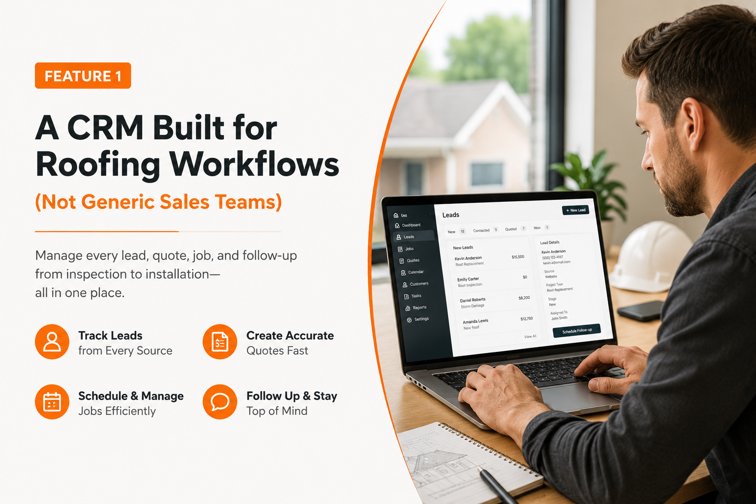Feature 1: A CRM Built for Roofing Workflows (Not Generic Sales Teams)