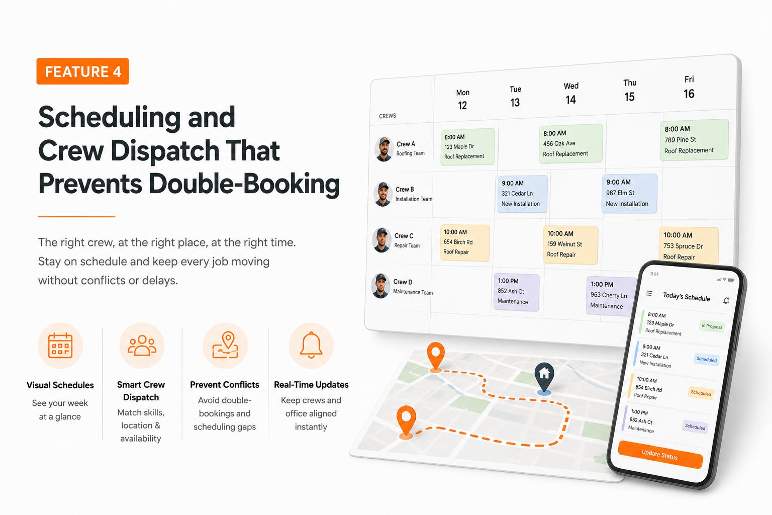 Feature 4: Scheduling and Crew Dispatch That Prevents Double-Booking