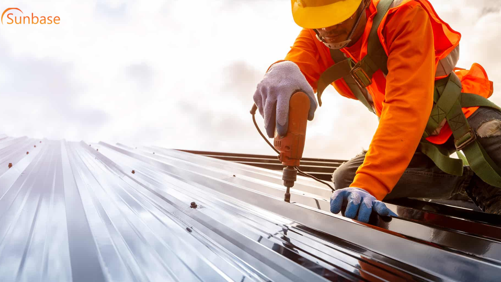man installing solar panel