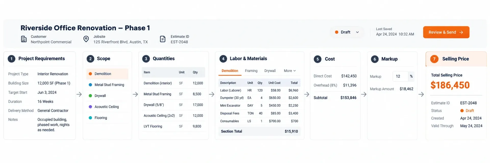 Sunbase Construction Estimating & Proposal Software