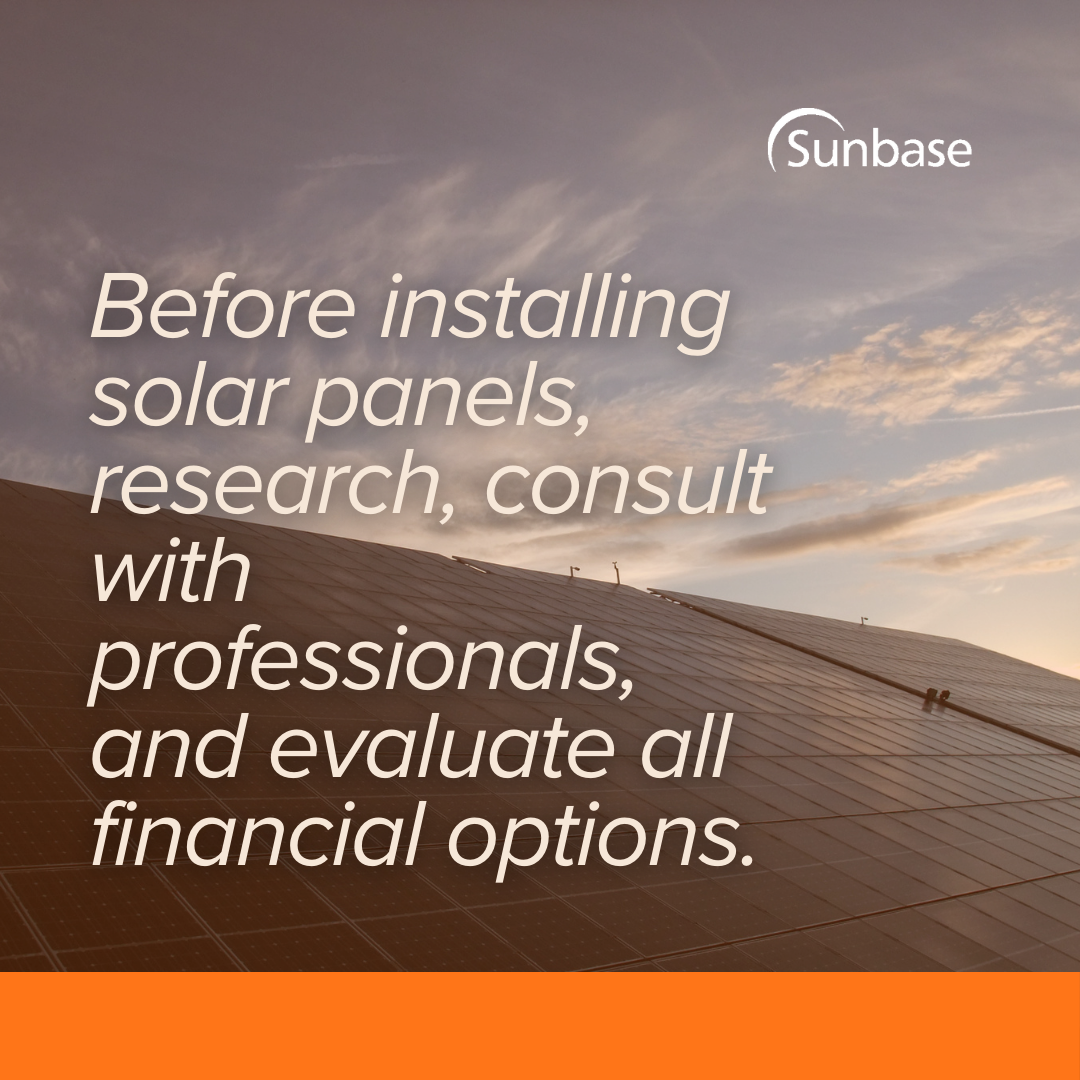 Before installing solar panels