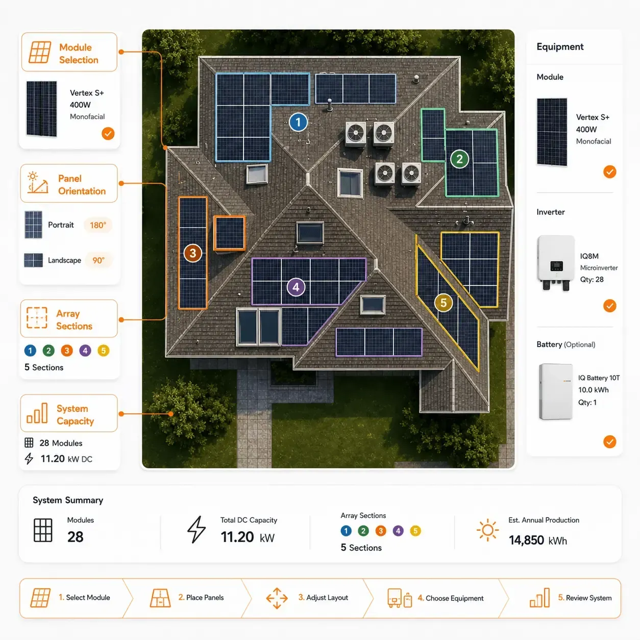 Sunbase Solar Design Software Panel Layout and Equipment Selection
