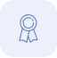Blue ribbon award icon.