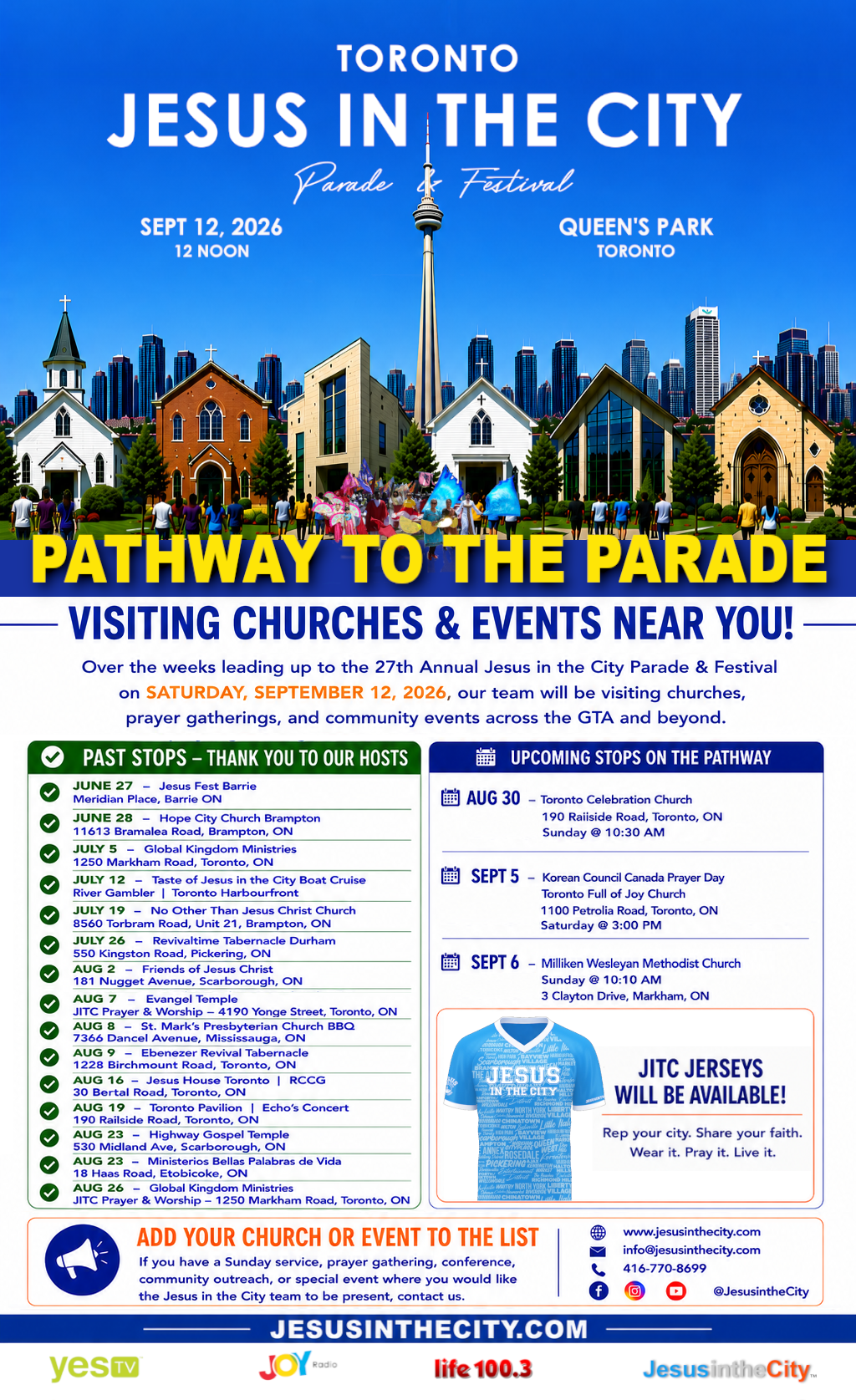 An advertisement for jesus in the city parade in toronto