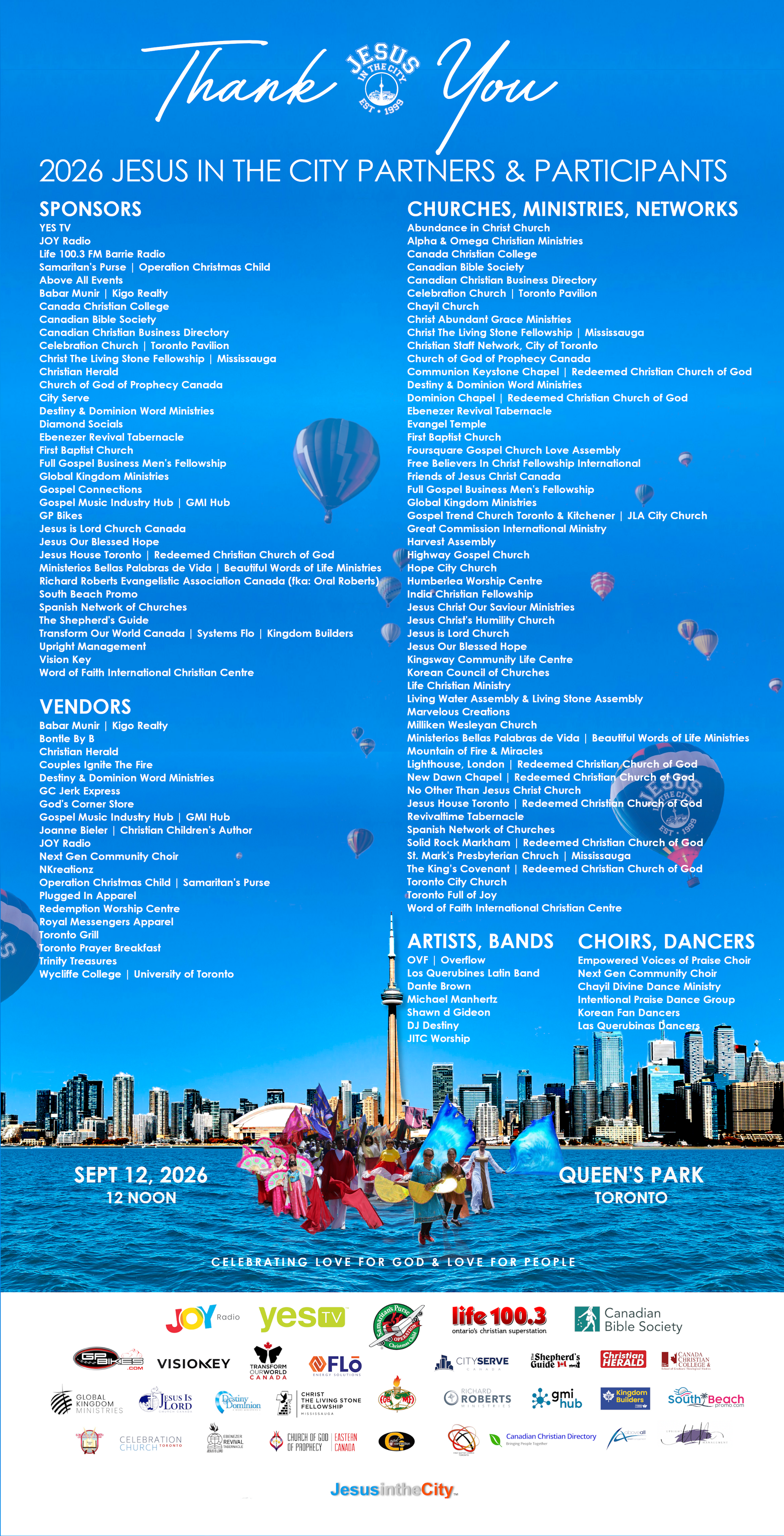 An advertisement for jesus in the city parade in toronto