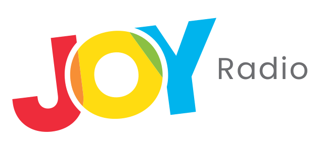 A colorful joy radio logo on a white background