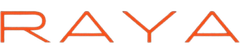 Logotipo laranja da RAYA em fundo branco
