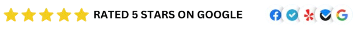 A white background with a row of stars and the words rated 1 stars on google