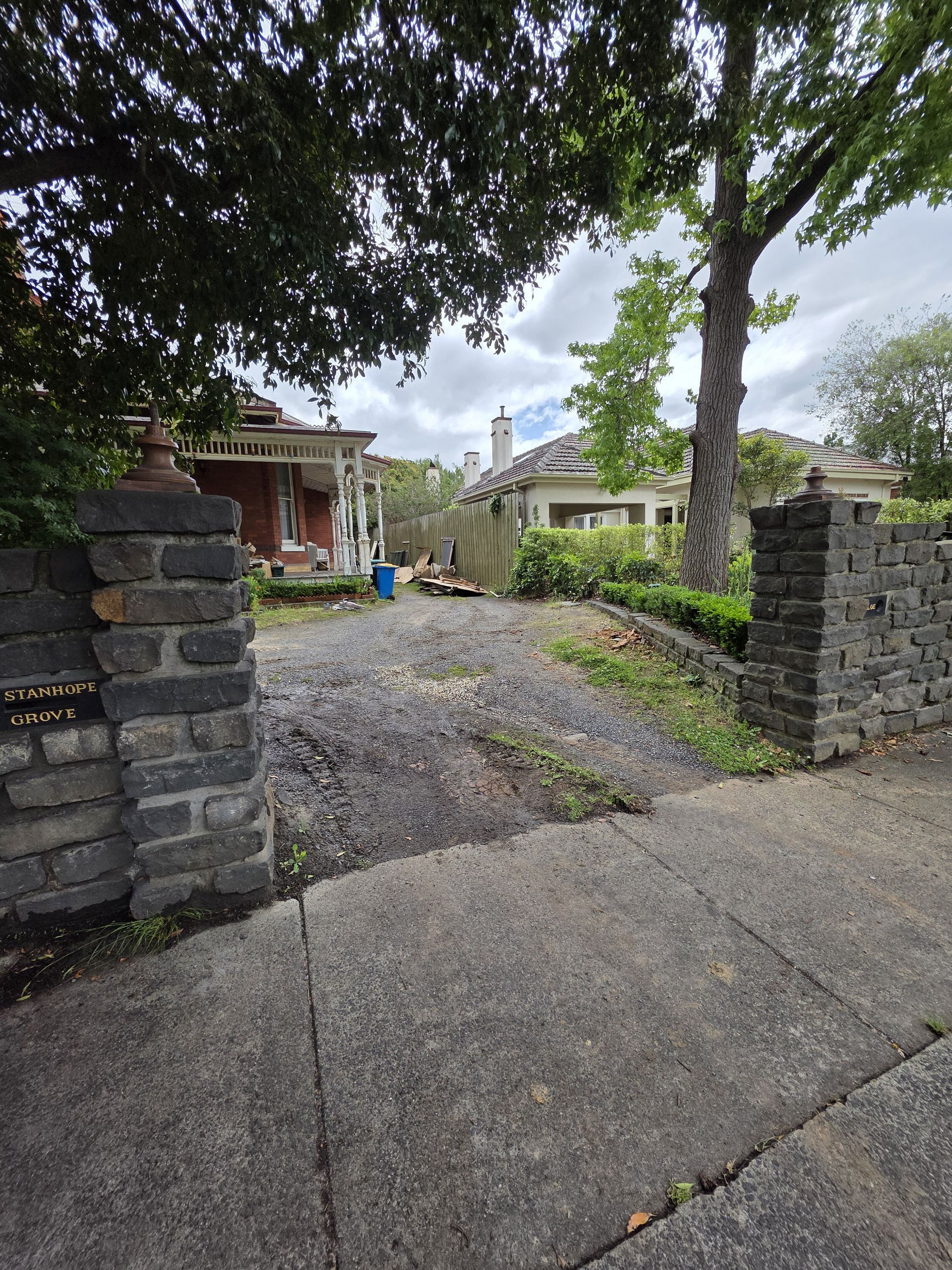Stone Driveway Between Garden Walls Leading — All Over Pool Removals in Upwey, VIC