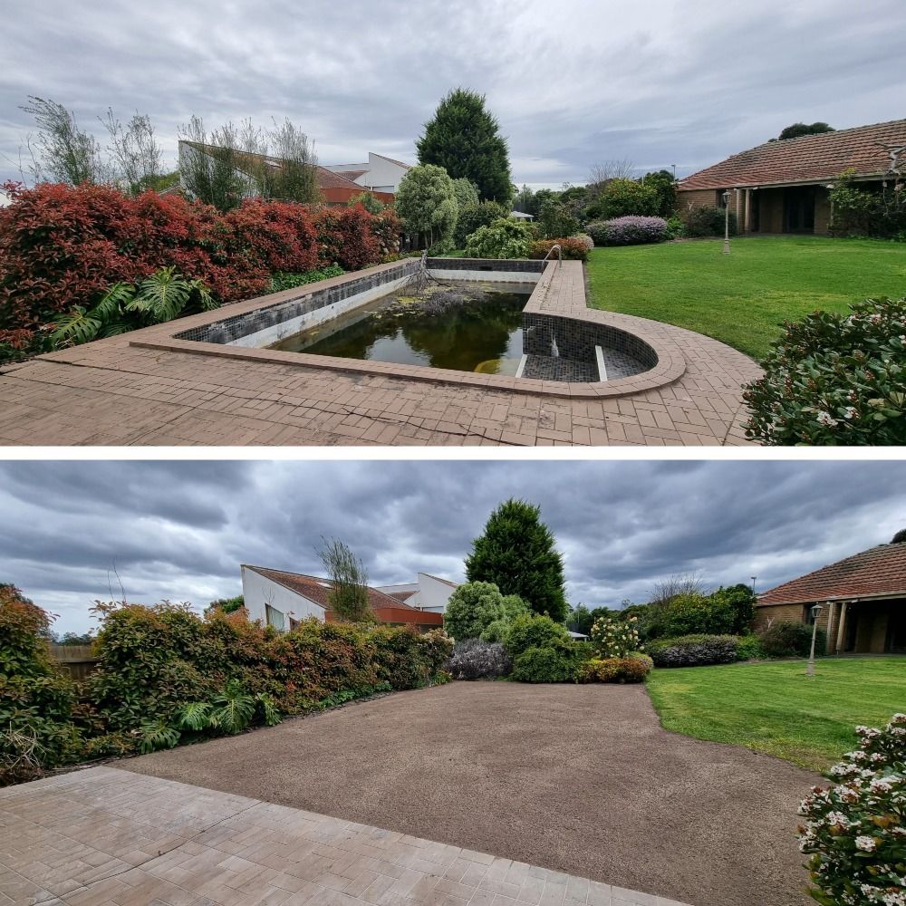 Before and After Comparison of a Backyard — All Over Pool Removals in Doncaster, VIC
