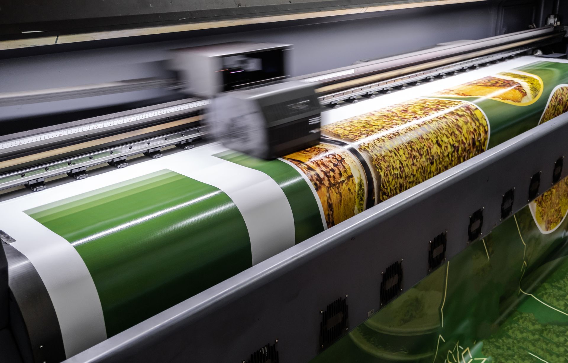 A digital printing machine.