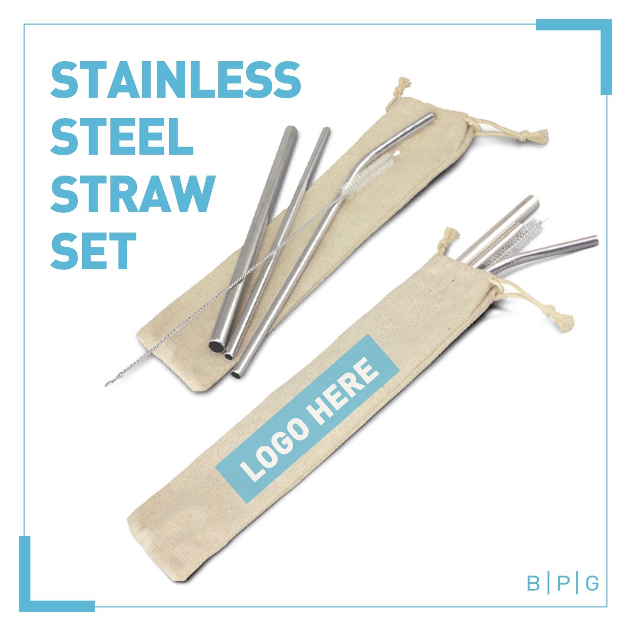 Stainless Steel Straw Set — Wetherill Park, NSW — Bright Print Group