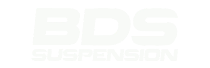 White logo for BDS Suspension featuring the bold letters