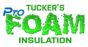 Pro Tucker’s Foam Insulation logo in blue, green, and white