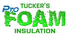 Pro Tucker’s Foam Insulation logo in blue, green, and white