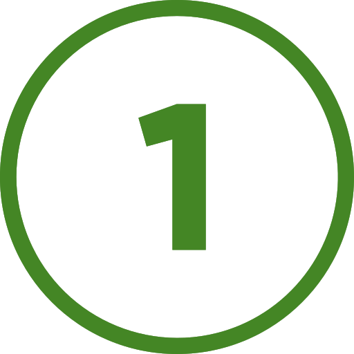 Green circle with the number 1 inside.