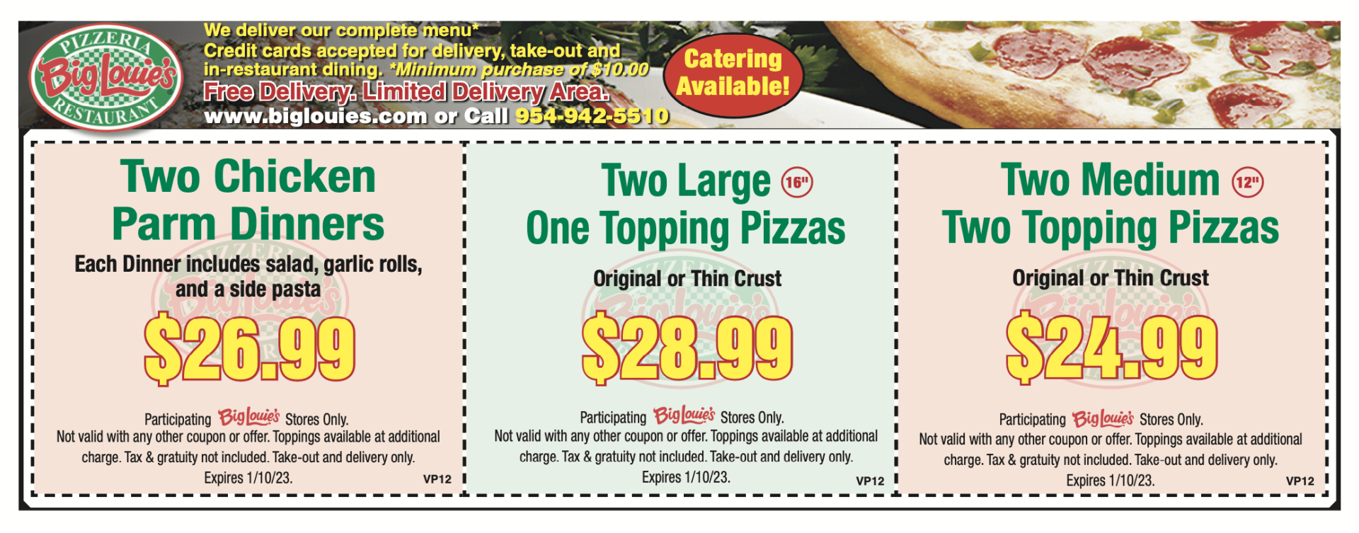 Big Louie's Pizzeria I Offers