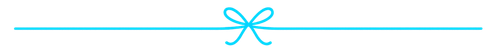 Thin turquoise horizontal line with a small bow centered on it