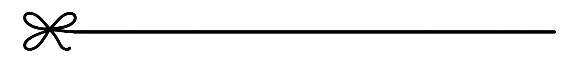 Black decorative divider line with a small bow on the left.
