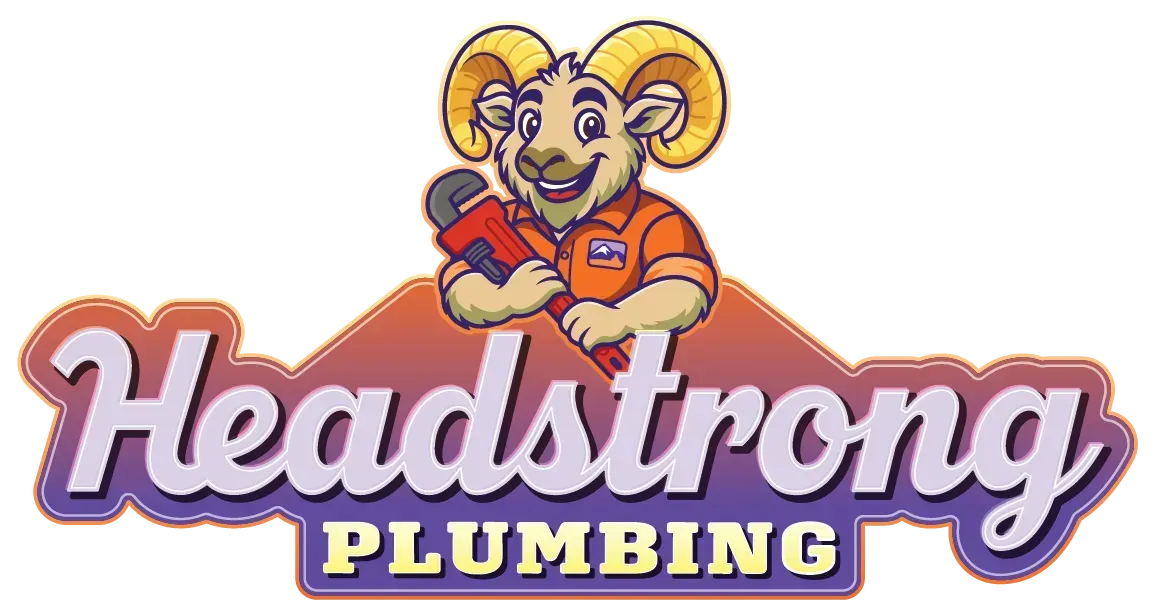 Headstrong Plumbing Headstrong Plumbing logo with a cartoon ram above purple and orange text