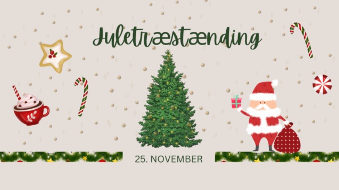 Billede med juletræ og julemand