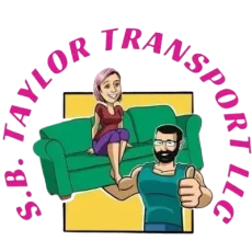 a man is giving a thumbs up next to a woman sitting on a green couch