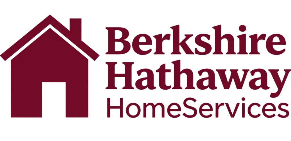 Berkshire Hathaway HomeServices logo in maroon and black with house icon