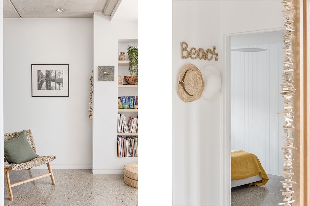 A Room With A Chair And A Sign That Says Beach On The Wall — QBC Constructions In Werri Beach, NSW