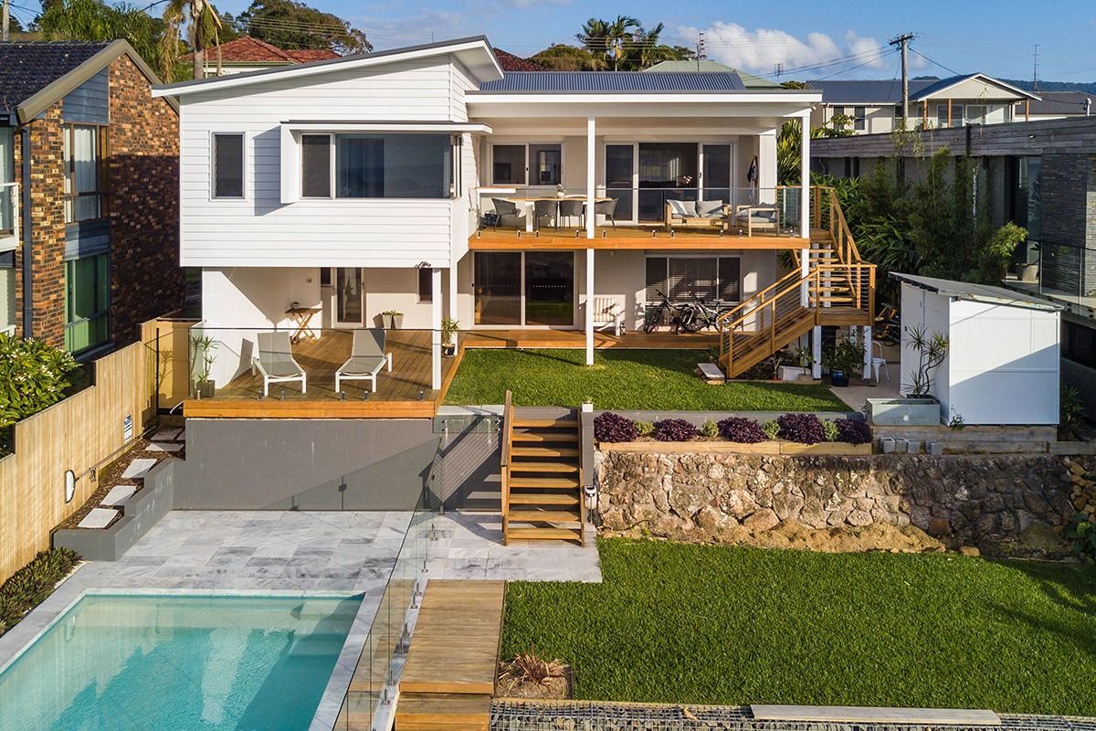 An Aerial View of a House With a Swimming Pool — QBC Constructions In Wilson, QLD