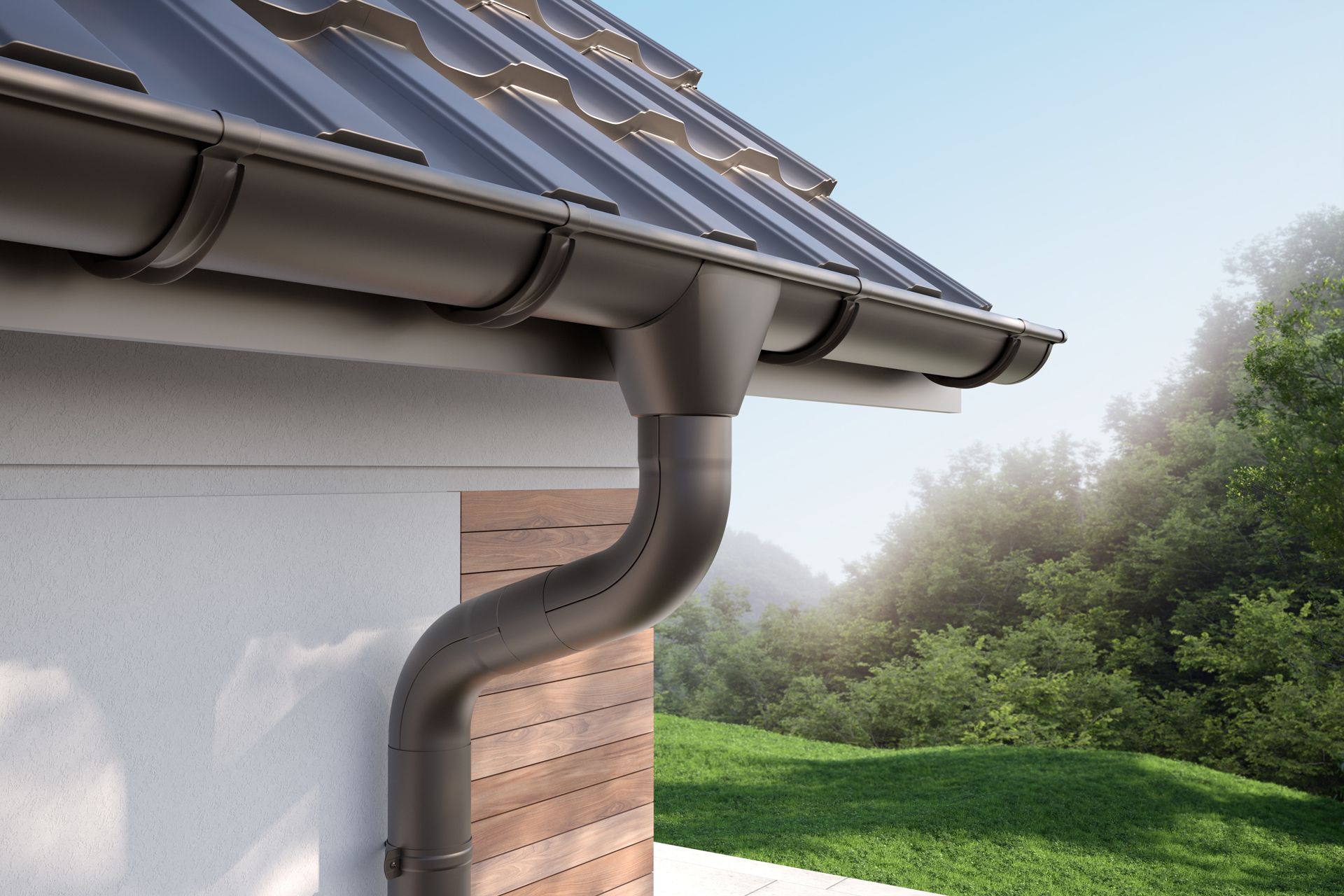 A House With a Gutter on the Side of It