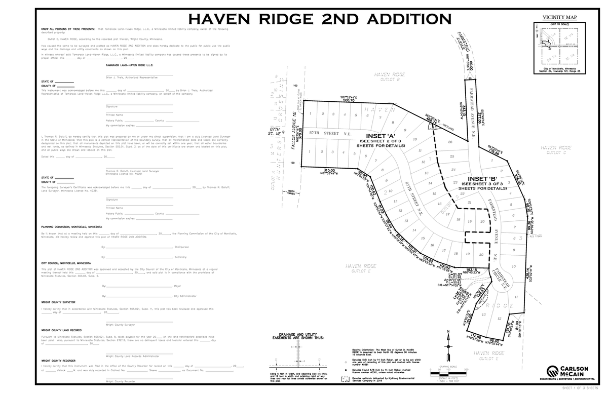 Hawks Ridge Development Map Project Details
